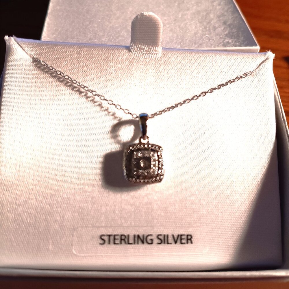 New Belk & Co. /10 ct. t.w. Lab Grown Diamond Pendant Chain in Sterling Silver - Picture 2 of 5